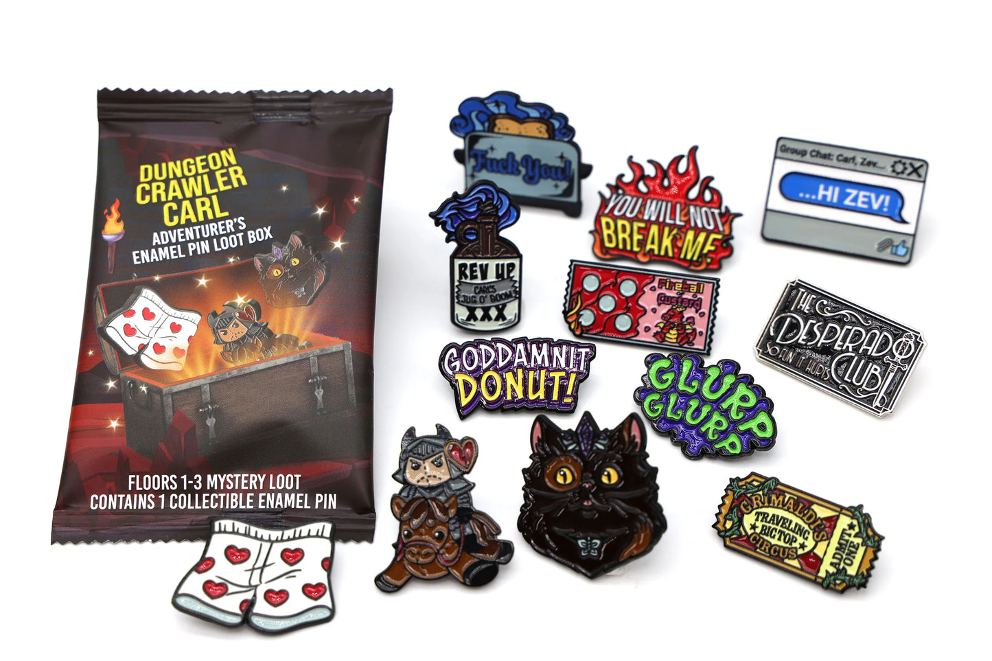 Foam Brain Games: Enamel Pin - Dungeon Crawler Carl - Adventurer's Pin Mystery Loot: Floors 1-3