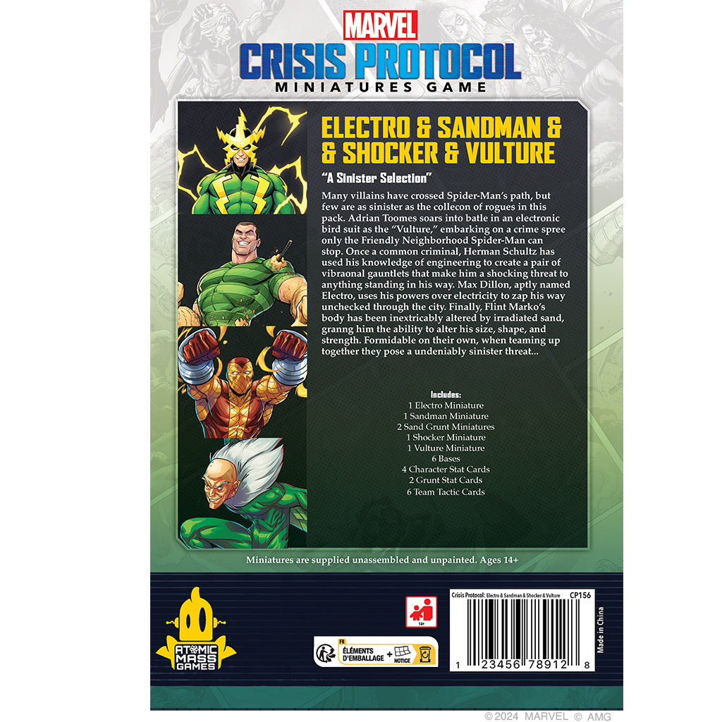 Marvel Crisis Protocol: Electro & Sandman & Shocker & Vulture Character Pack