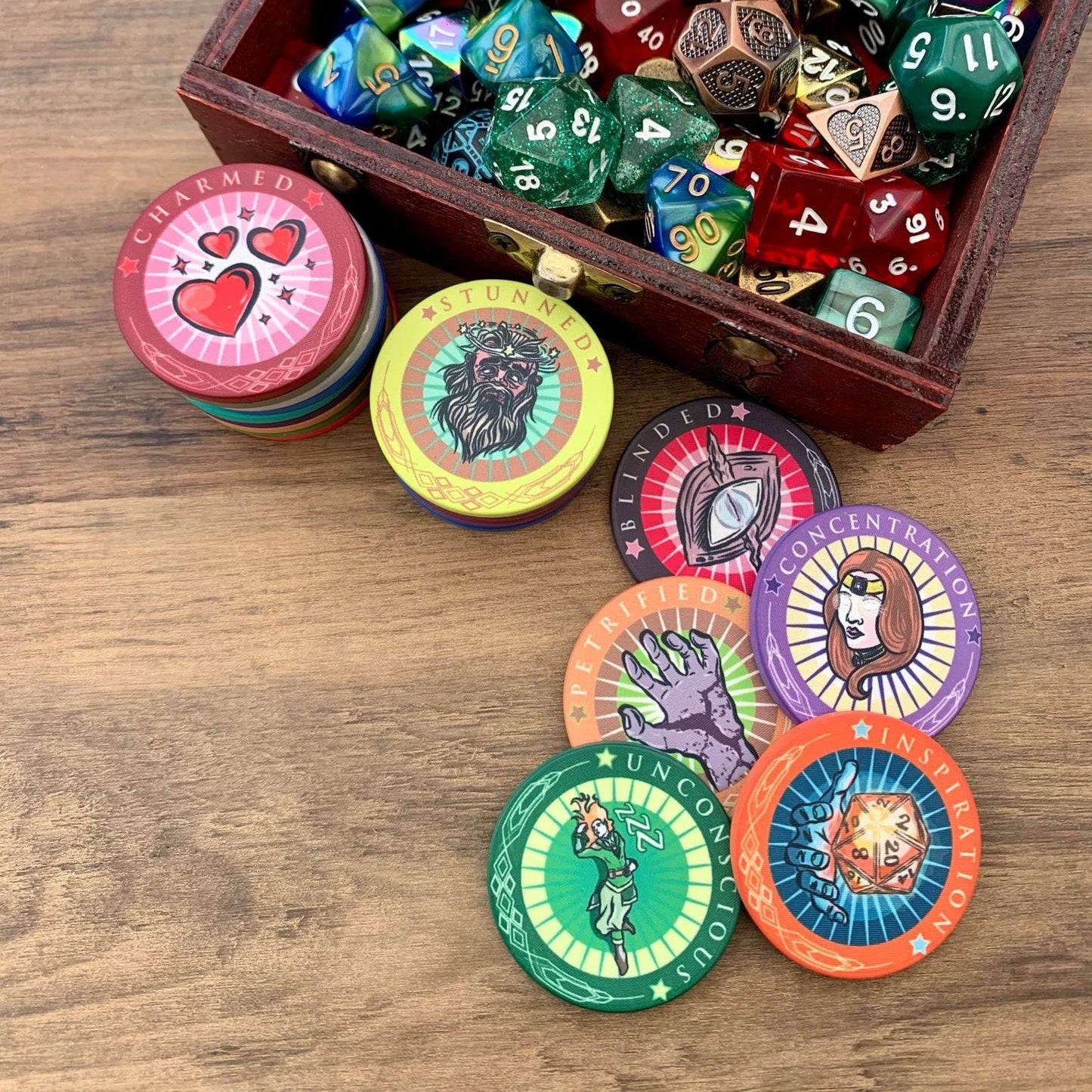 Dungeon Bones RPG Condition Tracker Chips