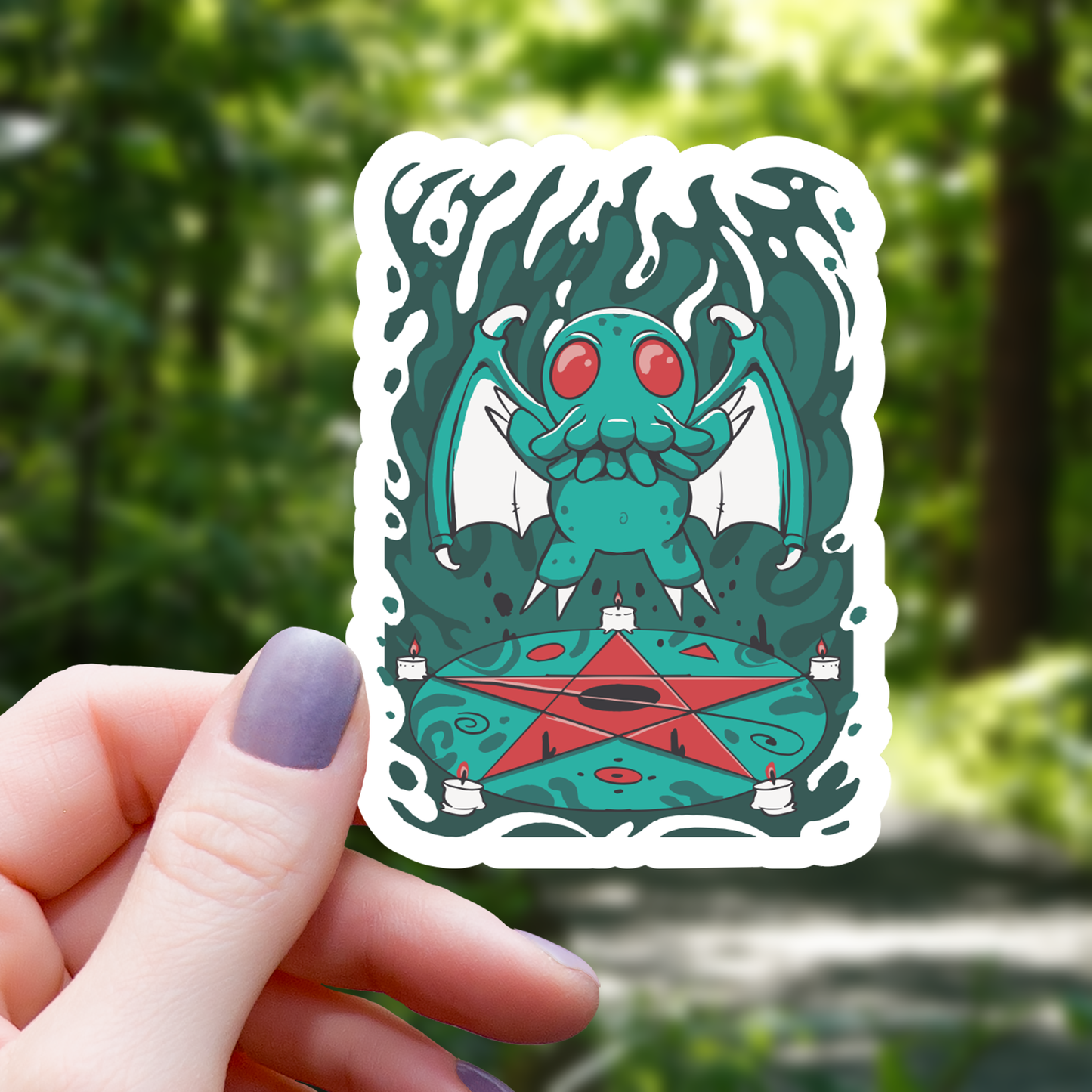 Cthulhu Monster Pentagram Sticker - 3"