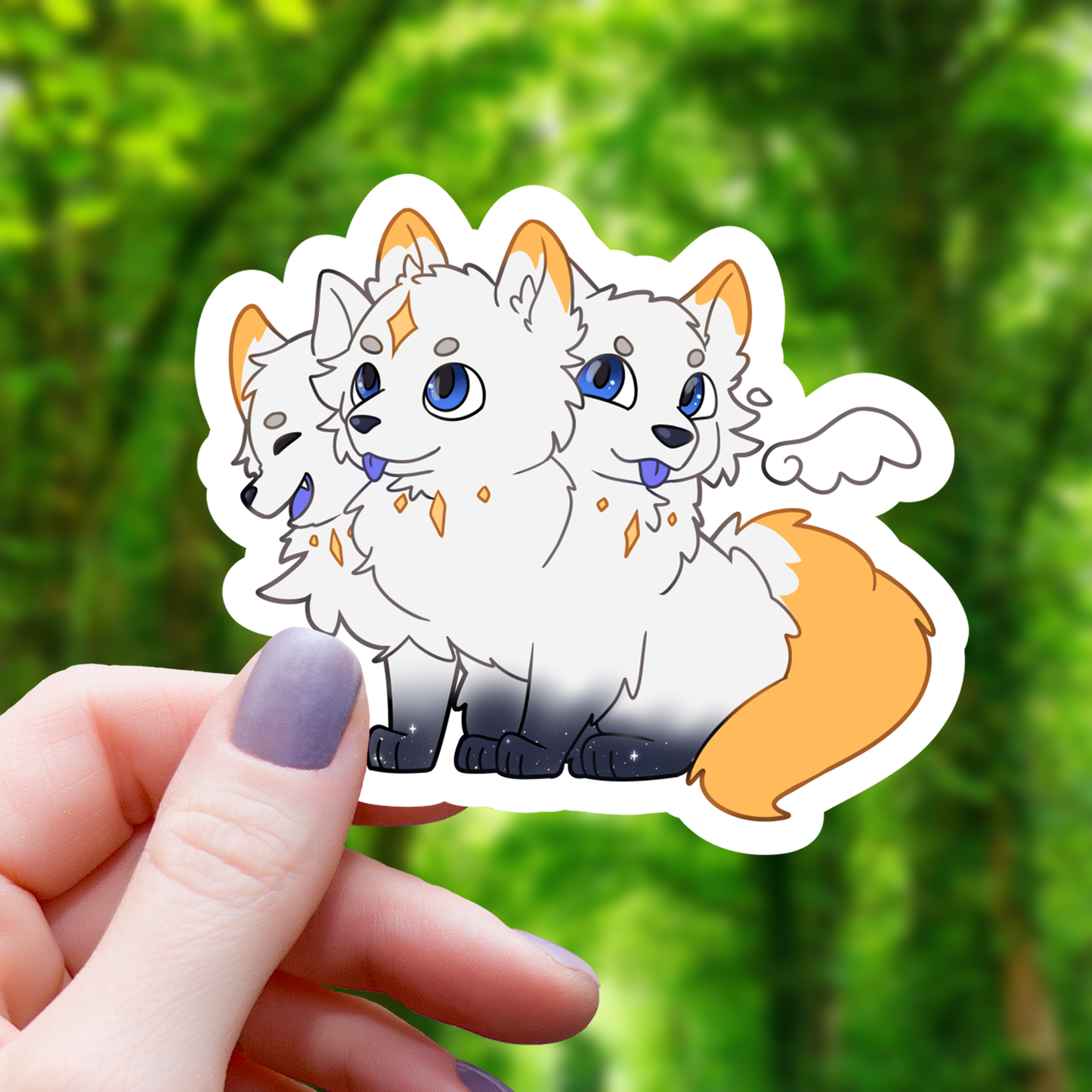 Celestial Cerberus Monster Sticker - 3"