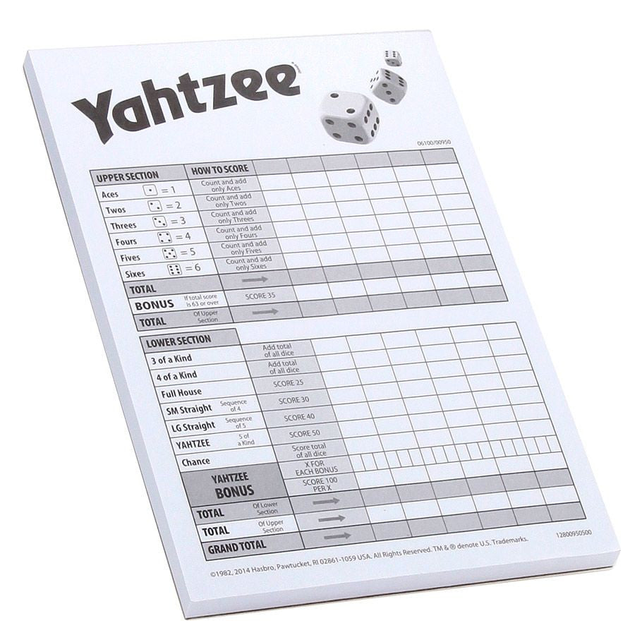 Yahtzee Score Cards