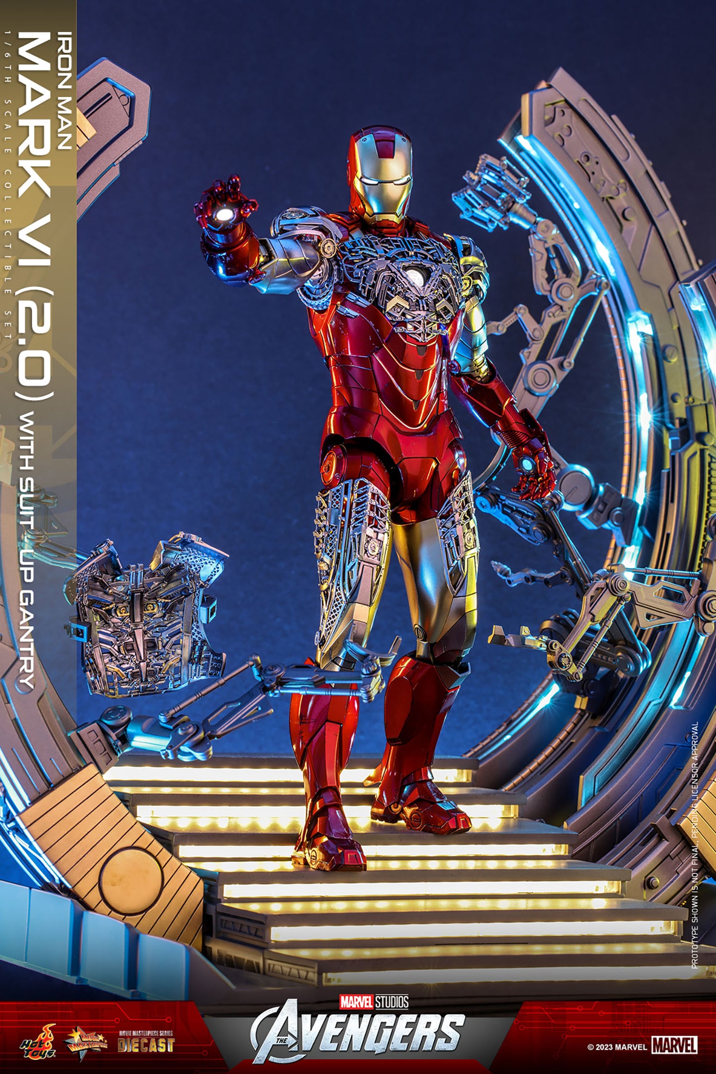 Iron Man Mark VI (2.0) with Suit-Up Gantry by Hot Toys