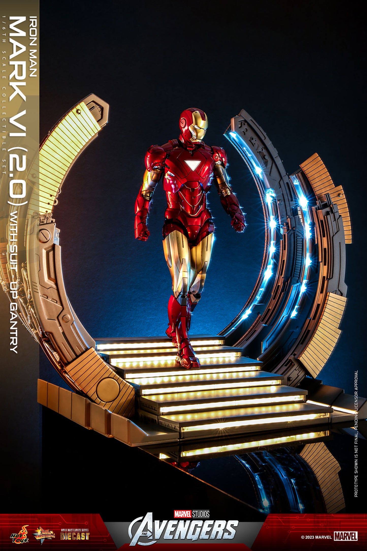 Iron Man Mark VI (2.0) with Suit-Up Gantry by Hot Toys