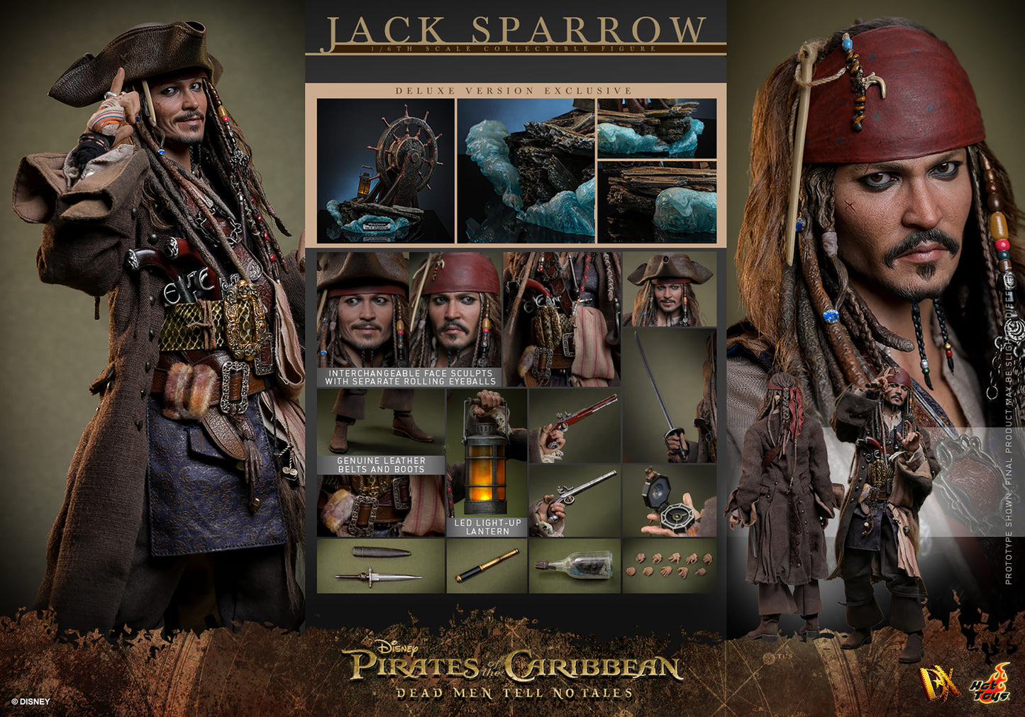 Jack Sparrow (Deluxe Version) Sixth Scale Figure by Hot Toys