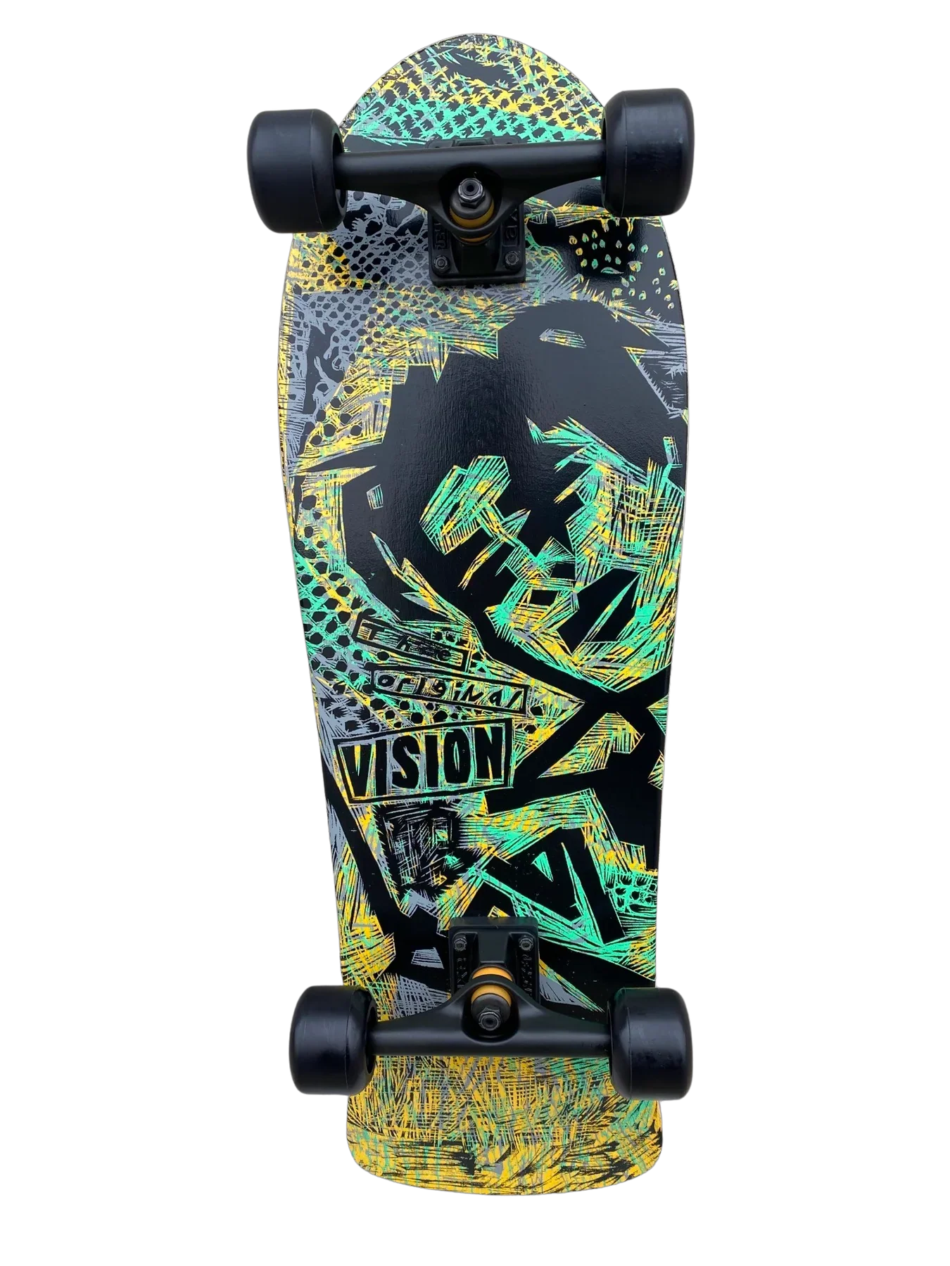 Vision Gonzales Original MG Woodcut Teal/Yellow 10" Complete Skateboard