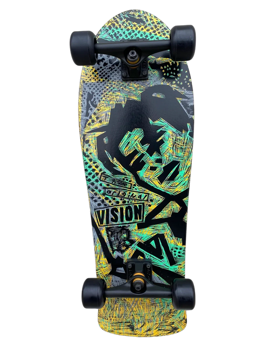 Vision Gonzales Original MG Woodcut Teal/Yellow 10" Complete Skateboard