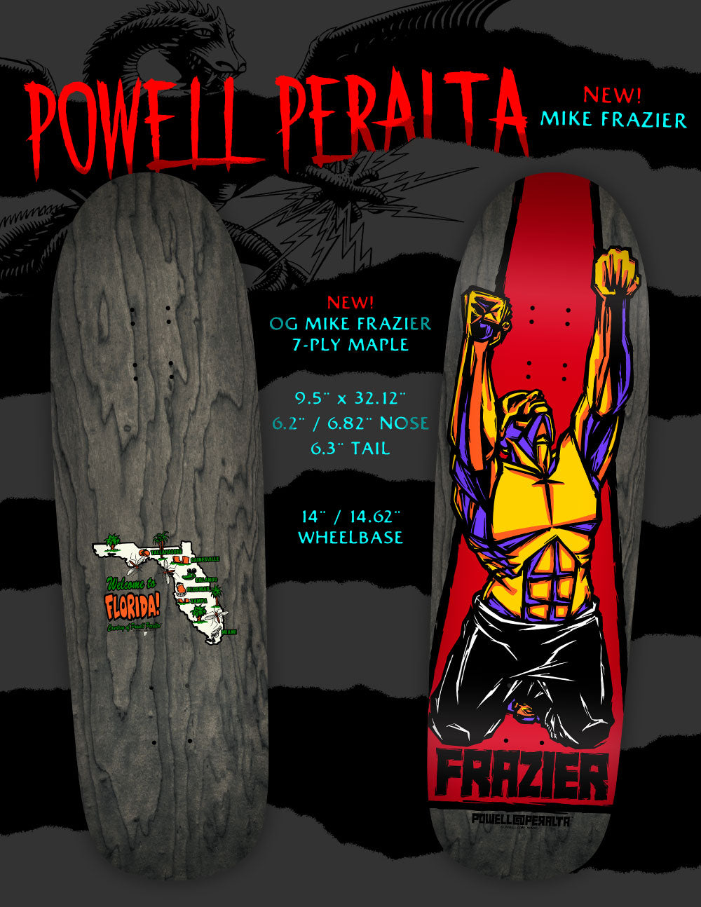 Powell Peralta Mike Fraizer Yellow Man 9.5" Complete Skateboard