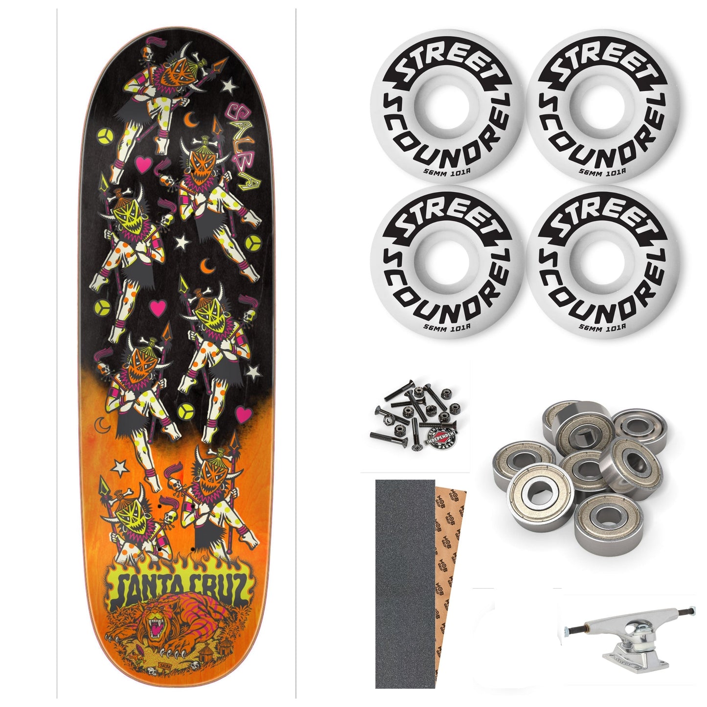 Santa Cruz Salba Firedance 8.8" Egg Complete Skateboard