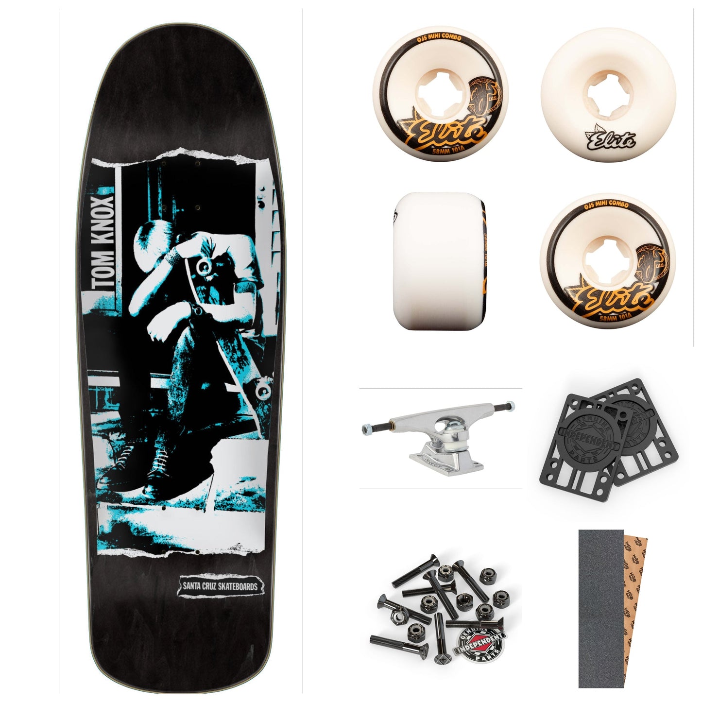 Santa Cruz Tom Knox Punk Black Stain 9.89" Complete Skateboard