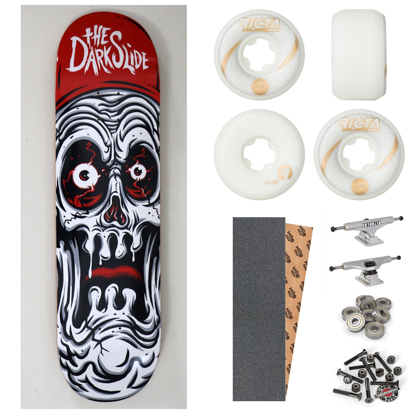 The Dark Slide x Tim Baron "Ghoul Skull" 8.25" Complete Skateboard