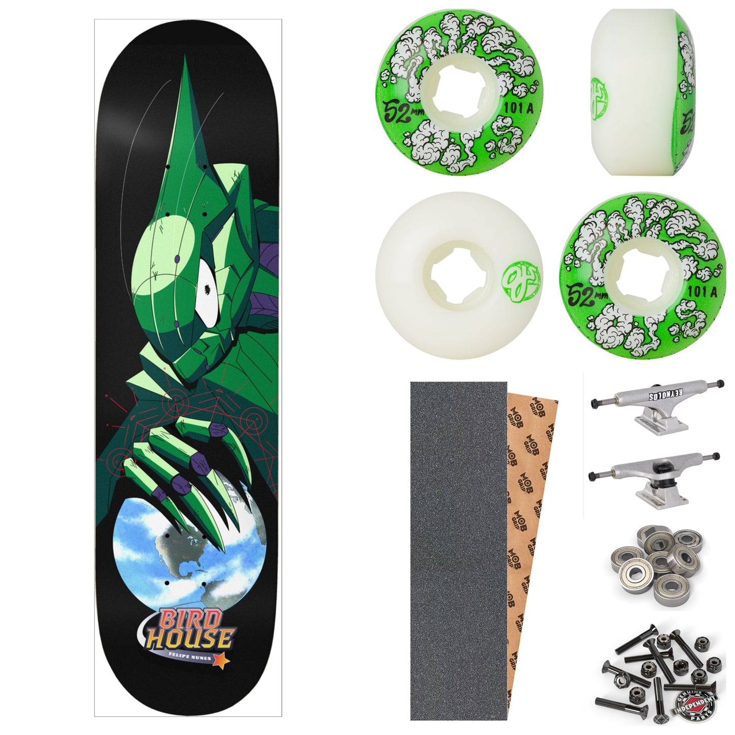Birdhouse Nunes Red Shift 8.25" Complete Skateboard