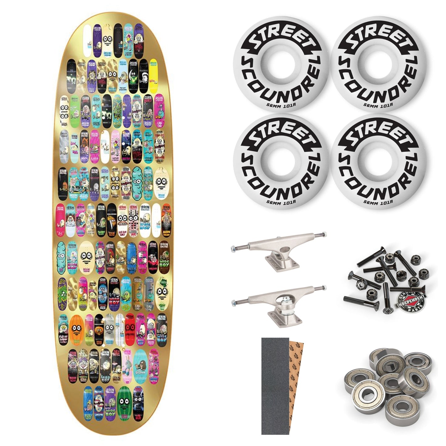 HEROIN 100th Egg Deck 9.125" COMPLETE SKATEBOARD