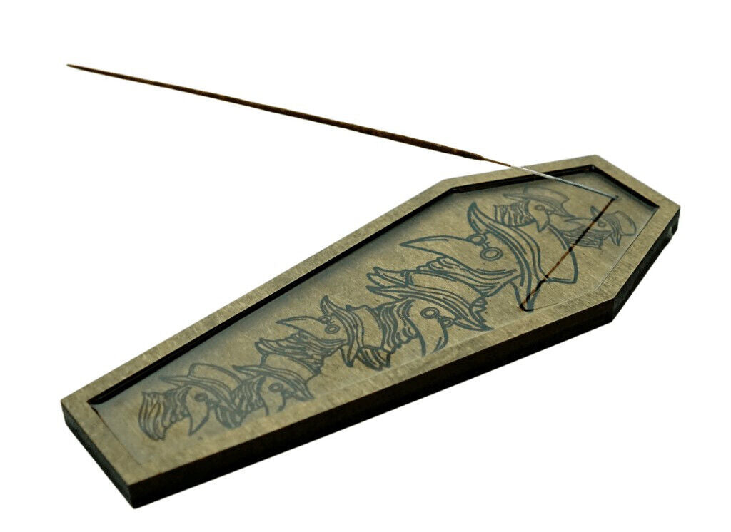 Plague Doctor Coffin Wood Incense Holder