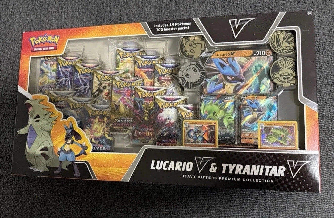 Pokémon Heavy Hitters Premium Collection Sealed Box Lucario V & Tyrantirar V