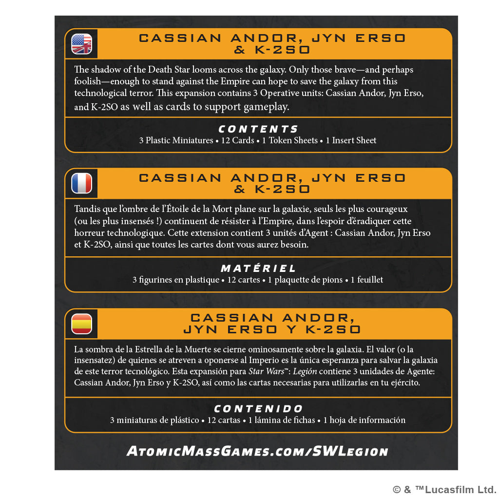 Star Wars: Legion - Cassian Andor, Jyn Erso & K-2SO