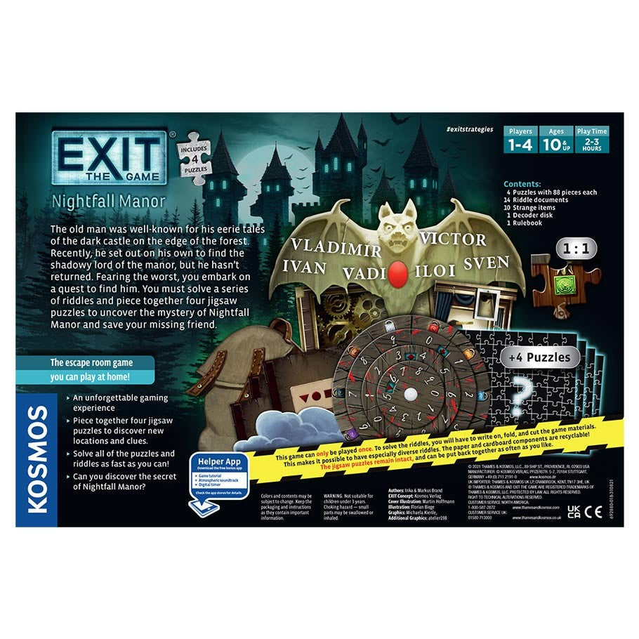 EXIT: Nightfall Manor (with Puzzle)