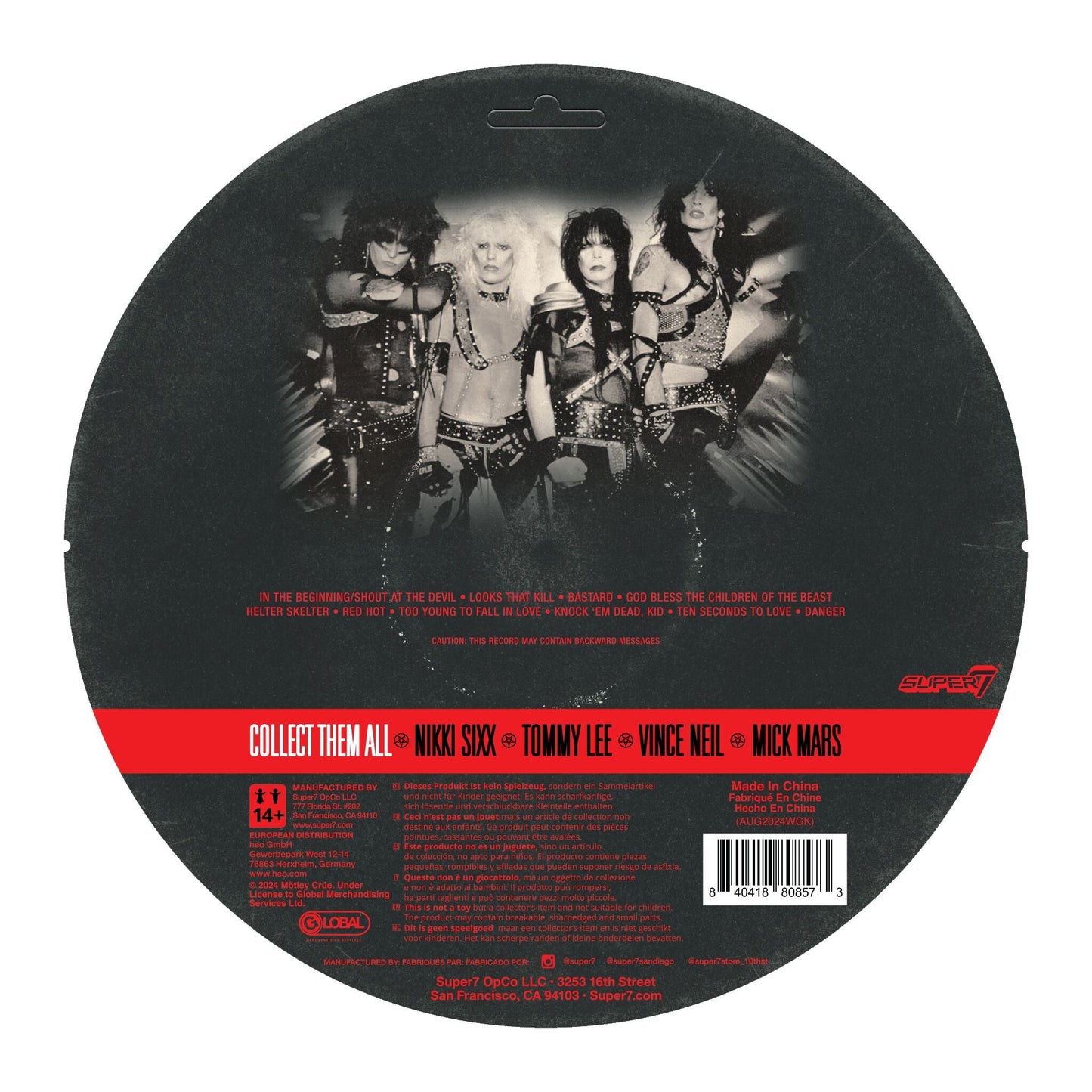 Super7 x Mötley Crüe - Vince Neil (Shout At The Devil B&W) ReAction Figure