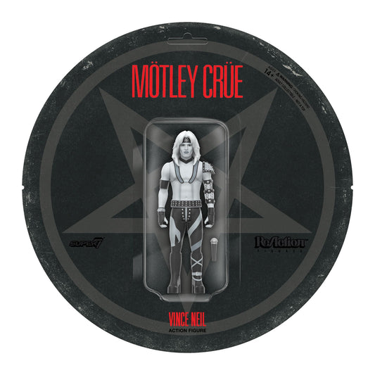 Super7 x Mötley Crüe - Vince Neil (Shout At The Devil B&W) ReAction Figure