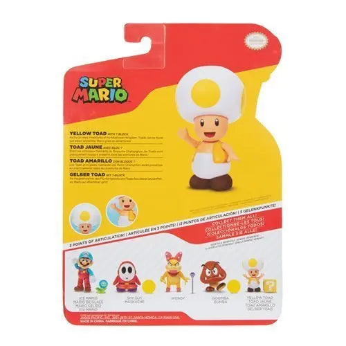 World of Nintendo 4" Action Figure - Yellow Toad with ? Block