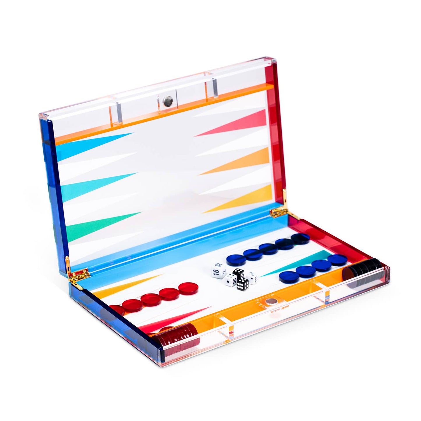 Acrylic Backgammon Set- MultiColor - Bey Berk International