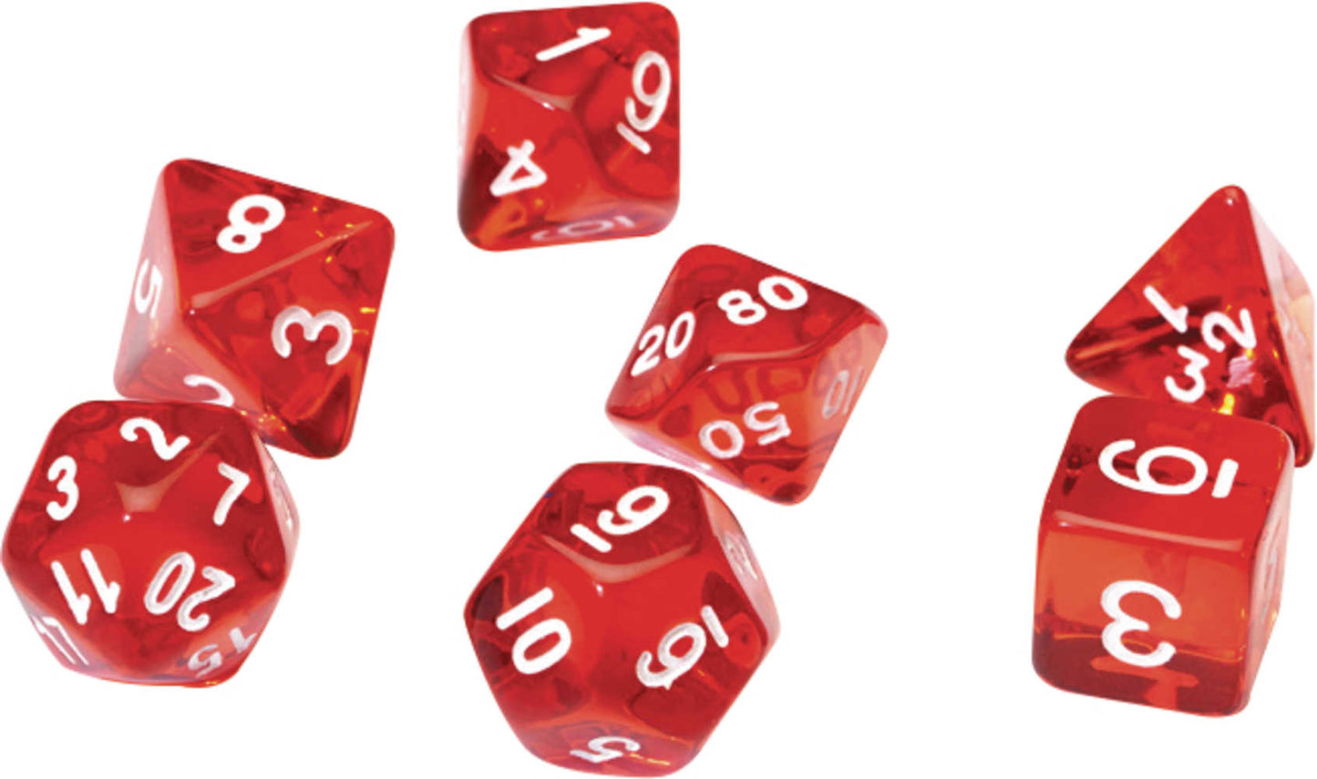 Translucent Red Resin Sirius Dice Set