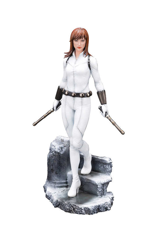 Marvel Univ Black Widow White Costume Previews Exclusive Artfx Premier