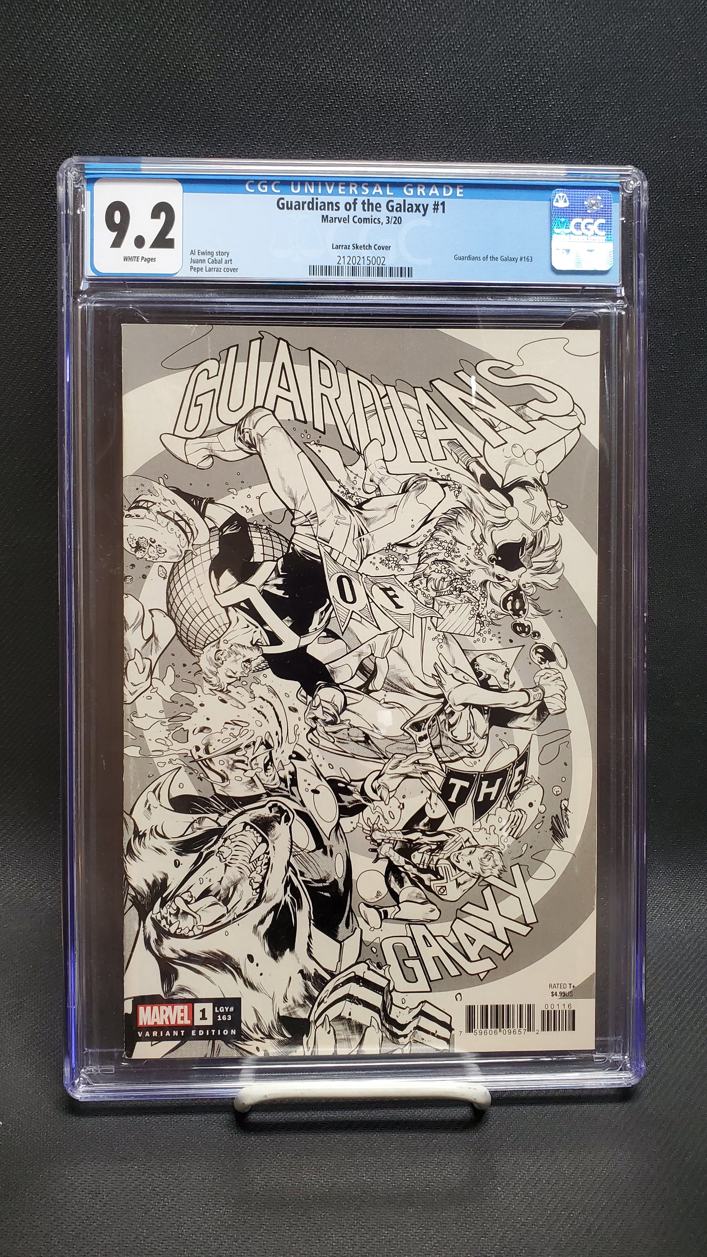 Guardians of the Galaxy #1Larraz Sketch cover LGY #163 - CGC 9.2
