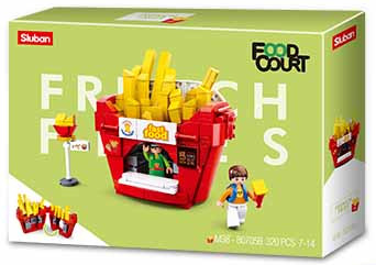 Sluban - Food Court French Fries House Building Brick Kit (320 Pcs)