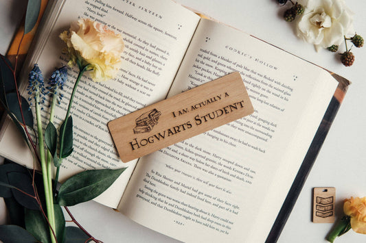 I'm Actually A Hogwarts Student Wooden Bookmark