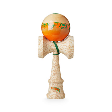 Kendama USA Kaizen Half Split Kendamas Sticky Rubberized Silk Paint &  Extras Included (Orange)