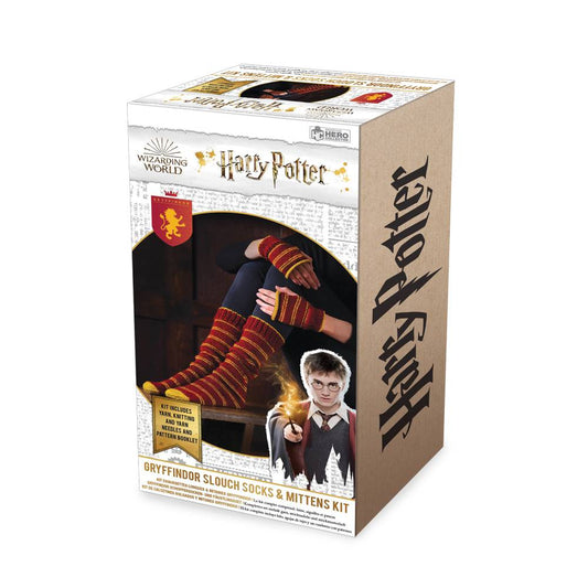 HP KNIT KITS GRYFFINDOR FINGERLESS MITTENS AND SOCKS KIT (C: