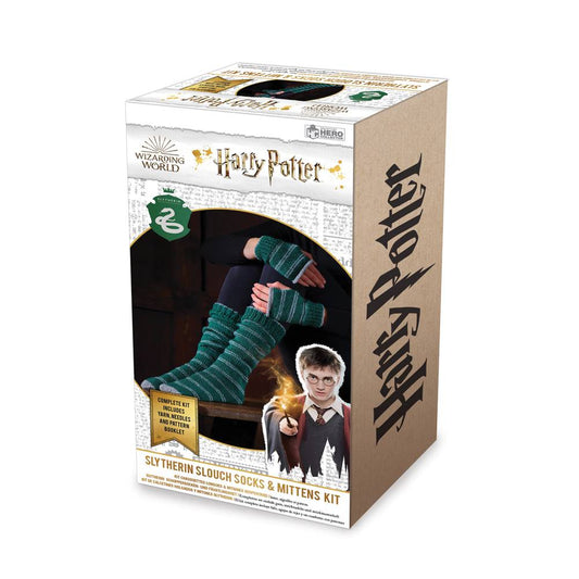 HP KNIT KITS SLYTHERIN FINGERLESS MITTENS AND SOCKS KIT (C: