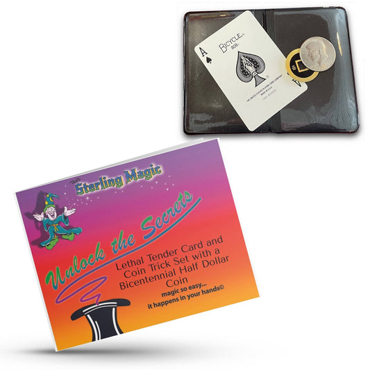 Ted's Sterling Magic Lethal Tender Card and Coin Trick Set - Red Backed Card