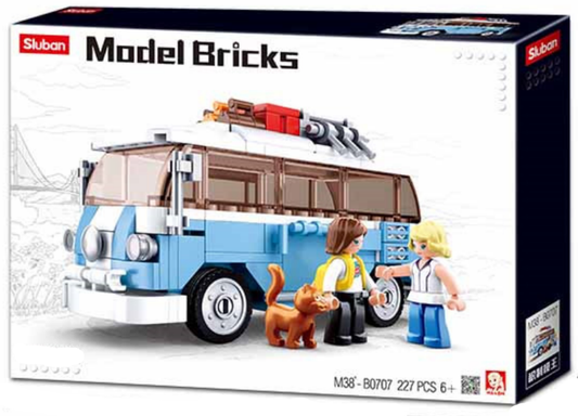 Sluban - Model Bricks Blue T1 Van Building Brick Kit (233 Pcs)