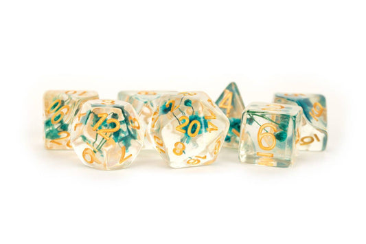 Inclusion Dice Resin X Flower Green