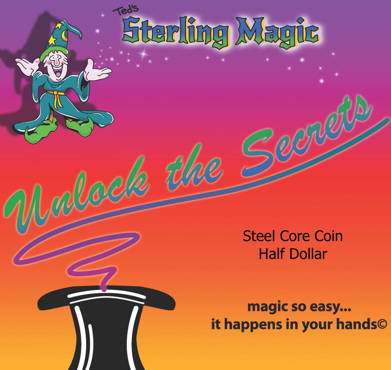 Ted's Sterling Magic Steel Core Coin - Kennedy Half Dollar