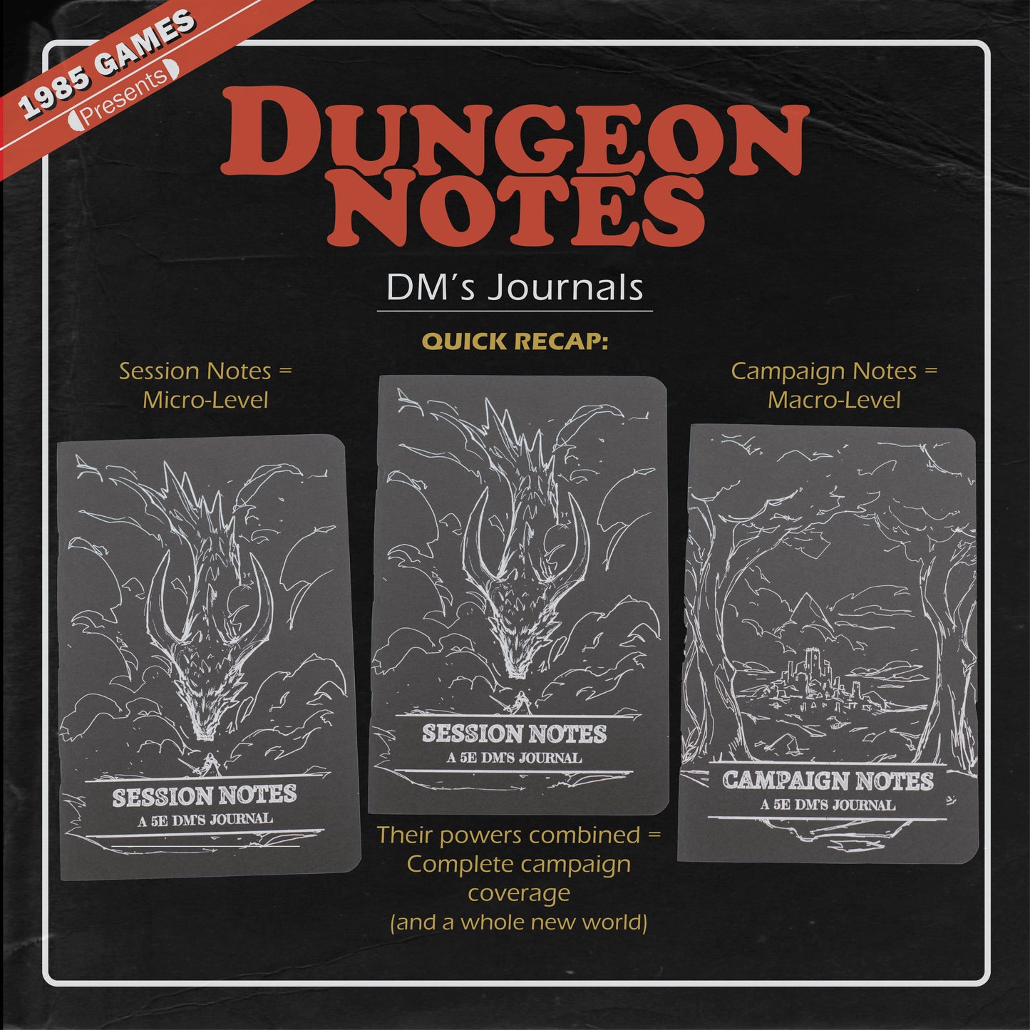 Dungeon Notes D&D 5E DM's Journals 3 Pack