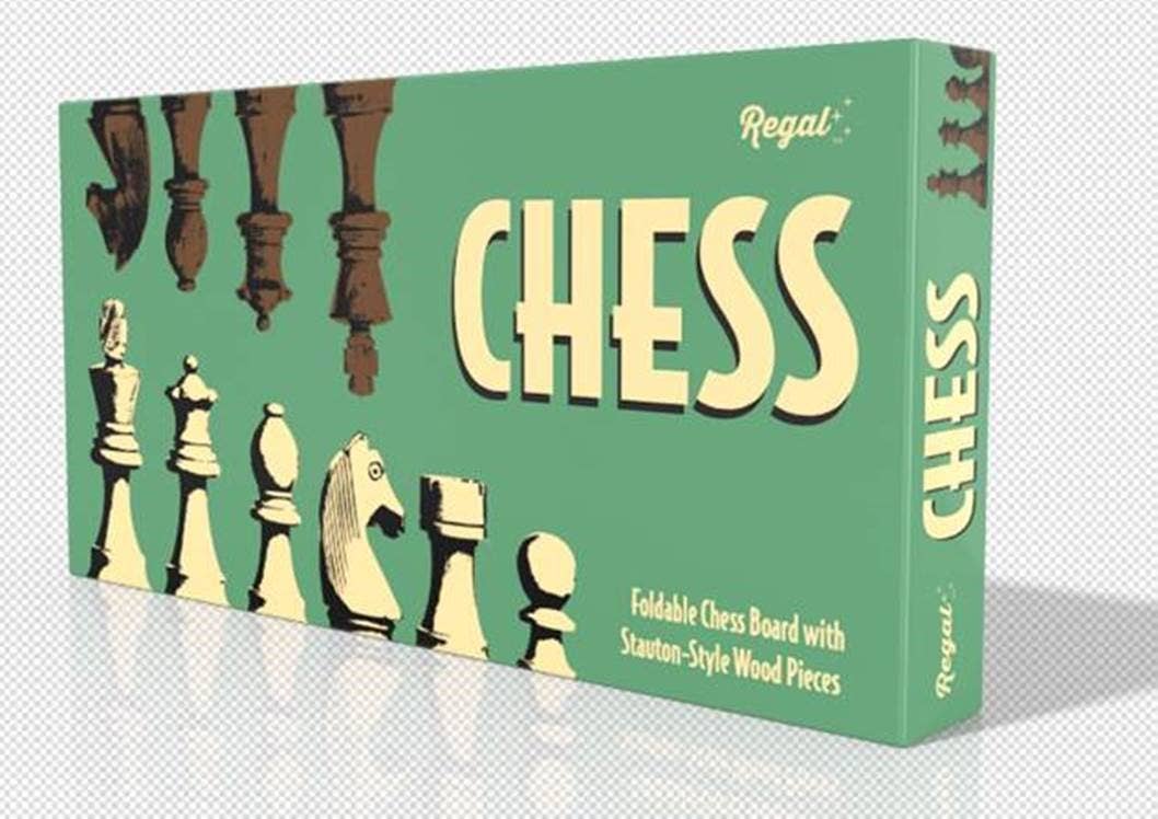 Toy Time Chess Board Walnut Book Style with Staunton Chessmen - Foldable,  Magnetic Closure, Solid Wood - Strategy Game for All Ages in the Board  Games department at